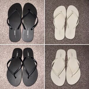 Old Navy Women Beach Summer Casual Flip Flop Sandals Black & White Size 10